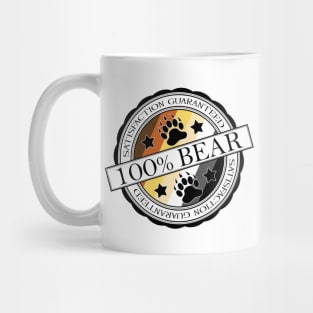 100% Satisfaction Guaranteed Gay Bear Pride Flag Colored Stamp of Approval Mug